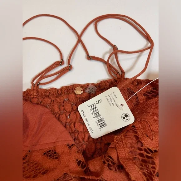 #139 Free People NWT Adella Rust Ruffle Cami Tank - Picture 4 of 4